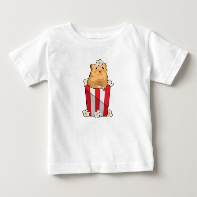 T-shirt Pour Bébé Hamster avec Popcorn (Devant)