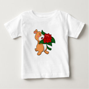 T-shirt Pour Bébé Hamster avec Rose à fleurs