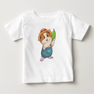T-shirt Pour Bébé Hamster en fermier avec des courgettes
