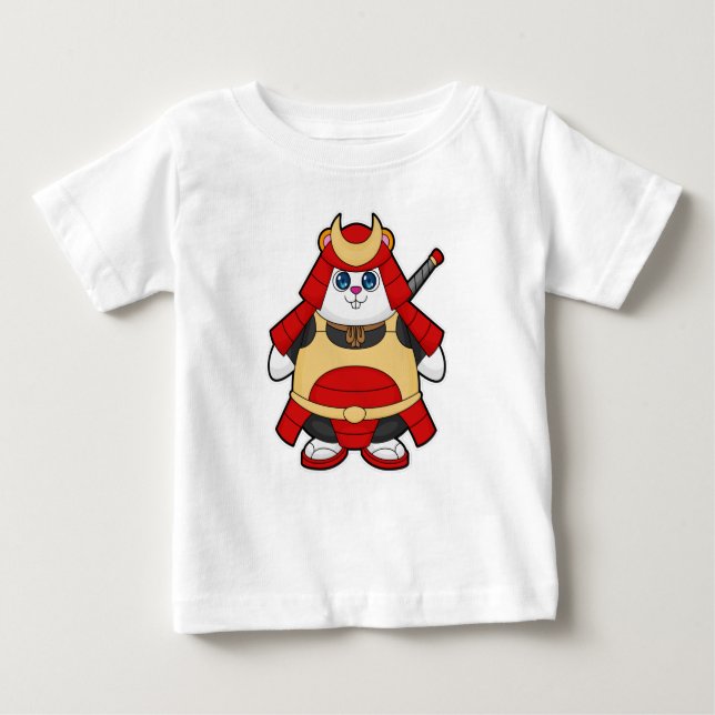 T-shirt Pour Bébé Hamster en guerrier avec Armor (Devant)