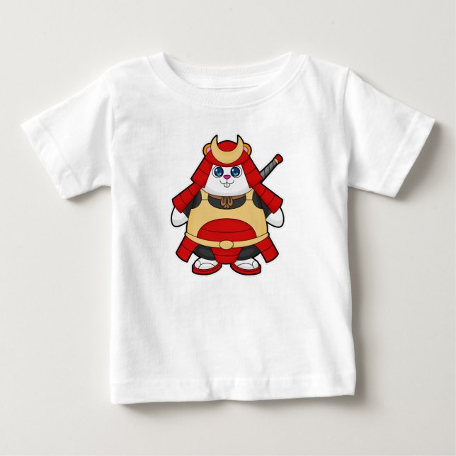 T-shirt Pour Bébé Hamster en Guerrier avec Armure (Devant)