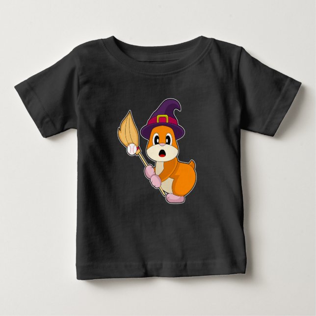 T-shirt Pour Bébé Hamster Halloween Baseball (Devant)