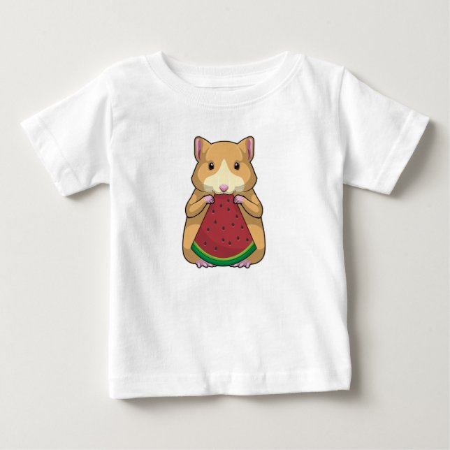 T-shirt Pour Bébé Hamster with Watermelon (Devant)