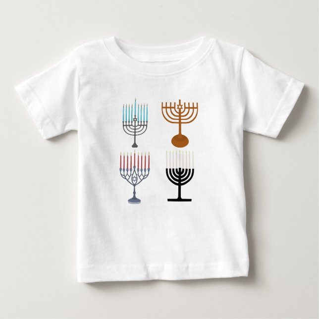 T-shirt Pour Bébé Hanoukka judaïsme religion juive (Devant)