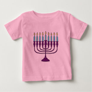 T-shirt Pour Bébé Hanoukka Menorah