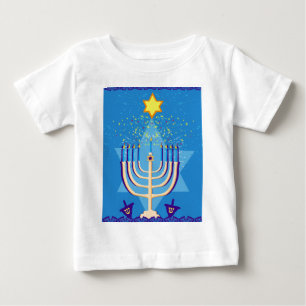 T-shirt Pour Bébé hanoukka menorah