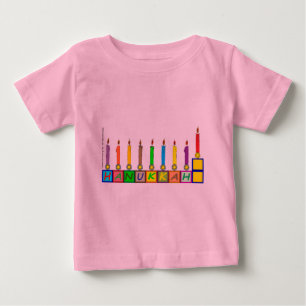 T-shirt Pour Bébé Hanukkah Children's blocks menorah