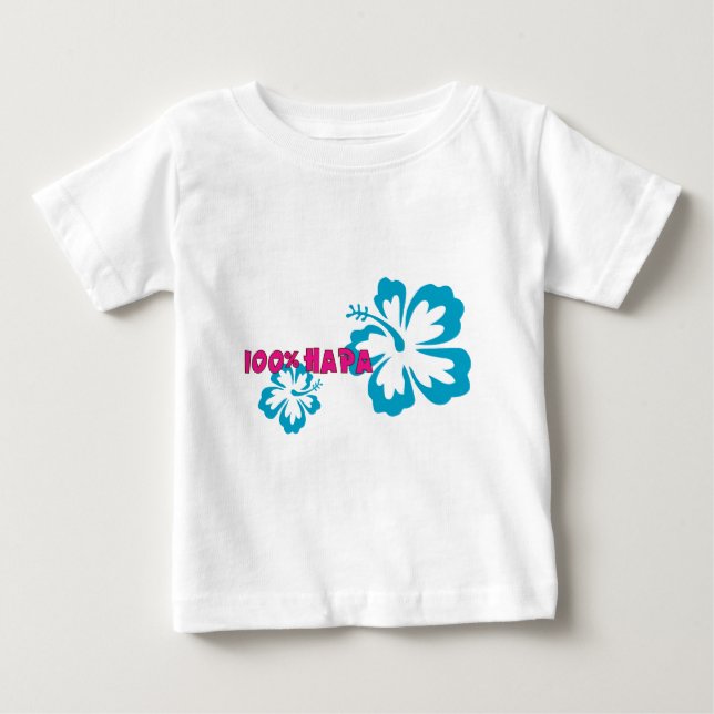 T-shirt Pour Bébé Hapa 100% (avec Hibiscus) (Devant)