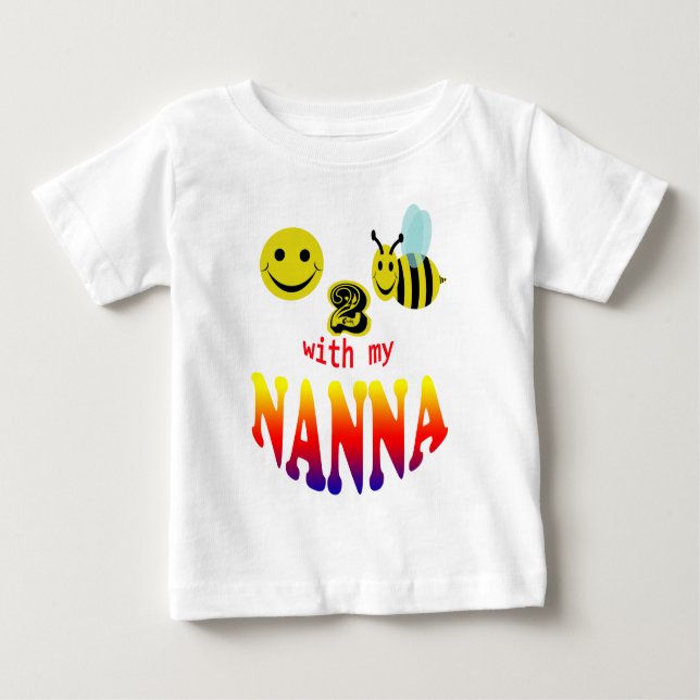 T-shirt Pour Bébé happy2bee signé avec mon nanna (Devant)