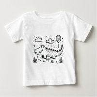 Happy Alligator avec ballon - Cute Nursery Art