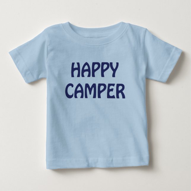 T-shirt Pour Bébé Happy Camper Sac à dos Bleu bébé T-shirt (Devant)