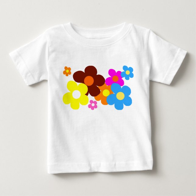 T-shirt Pour Bébé Happy Flowers (Devant)