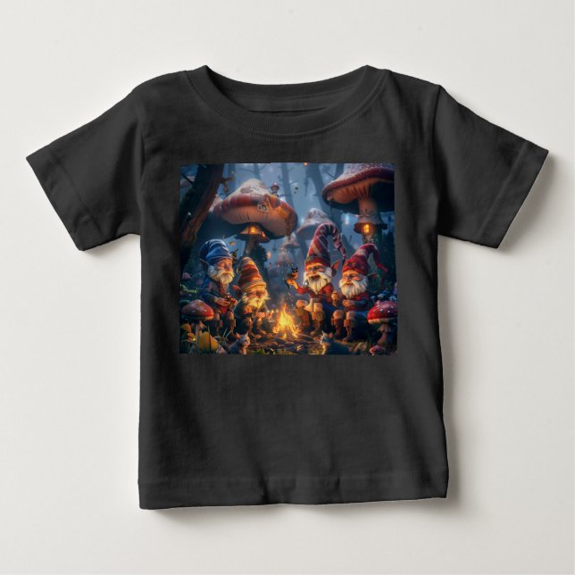 T-shirt Pour Bébé Happy Gnomes Art numérique (Devant)