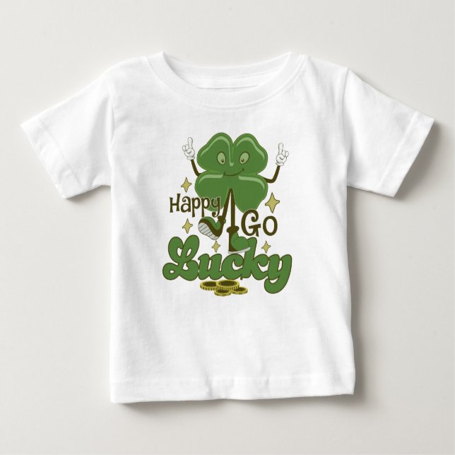 T-shirt Pour Bébé Happy Go Lucky St. Patrick's (Devant)