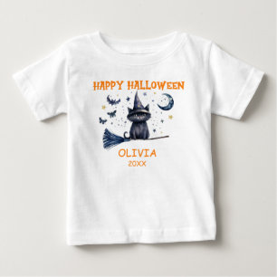 T-shirt Pour Bébé Happy Halloween aquarelle