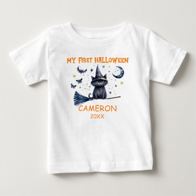 T-shirt Pour Bébé Happy Halloween aquarelle (Devant)