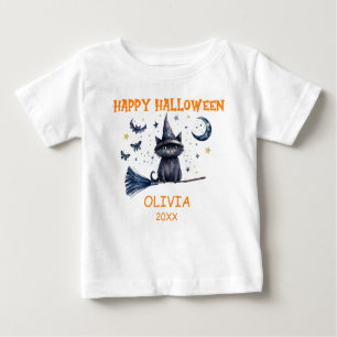 T-shirt Pour Bébé Happy Halloween aquarelle