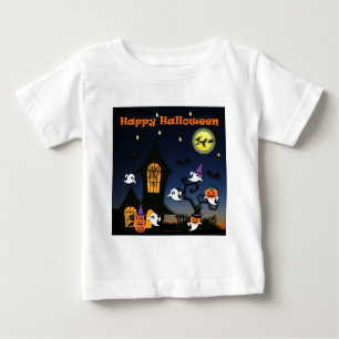 T-shirt Pour Bébé Happy Halloween Haunted House