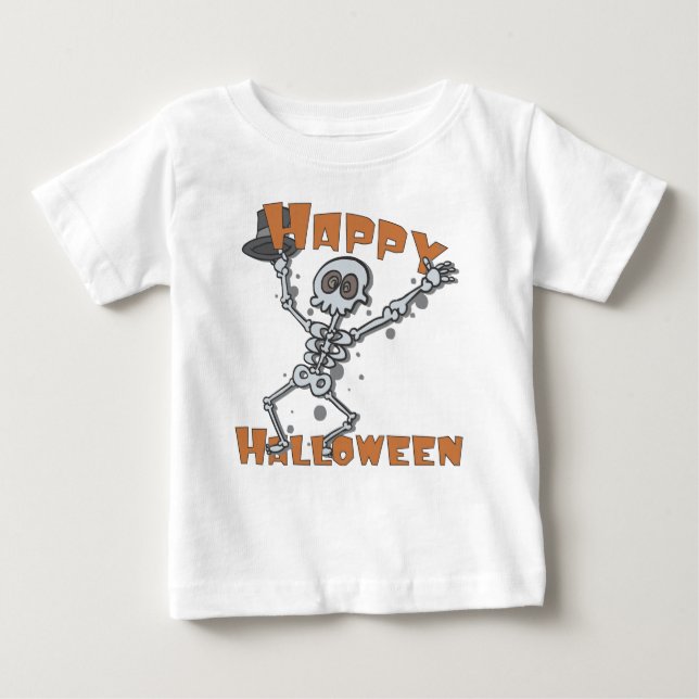 T-shirt Pour Bébé Happy Halloween Kids Skeleton (Devant)