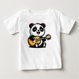 T-shirt Pour Bébé Happy Panda Guitarist - Cute Acoustic Music Design