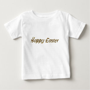 T-shirt Pour Bébé Happy Parties scintillant or de Pâques Style Typog