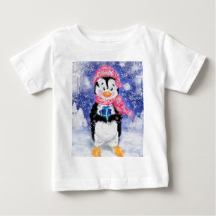 T-shirt Pour Bébé Happy Penguin - Noël -