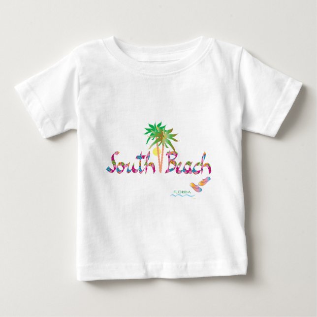 T-shirt Pour Bébé Happy South Beach, FL (Devant)