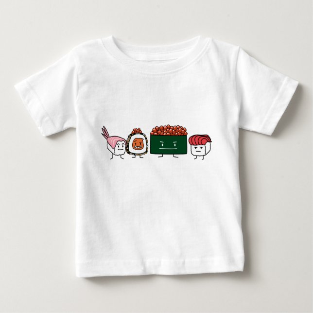 T-shirt Pour Bébé Happy Sushi Brothers riz japonais saumon de crevet (Devant)