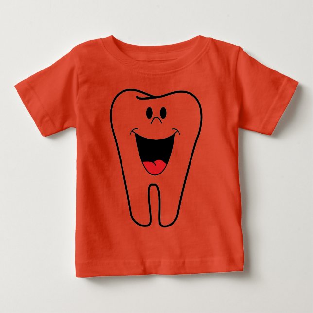 T-shirt Pour Bébé Happy teeth customizable for your Dental practice (Devant)