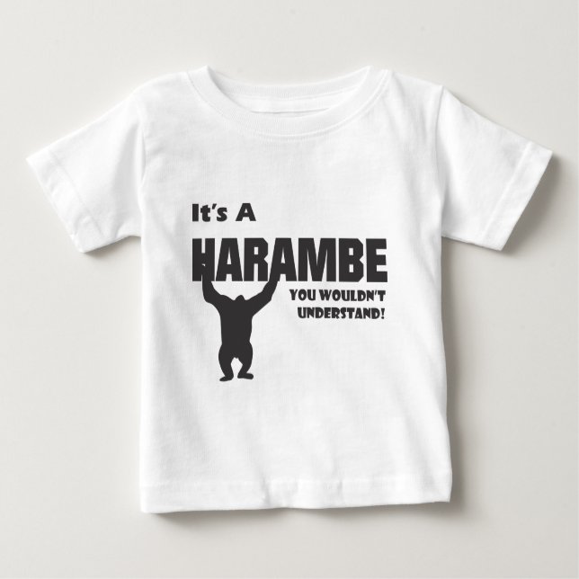 T-shirt Pour Bébé Harambe-Gibbon Singe (Devant)