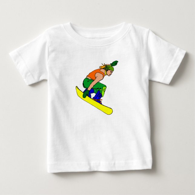 T-shirt Pour Bébé Hardcore Snowboard Gal (Devant)