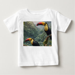 T-shirt Pour Bébé Harmonie Tropicale : Deux Toucan dans la Canopée