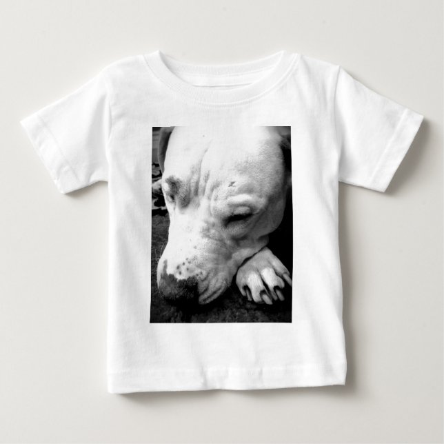 T-shirt Pour Bébé harry potier cicatrice chien blanc pit bull (Devant)