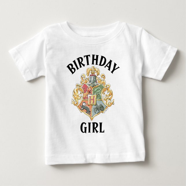 T-shirt Pour Bébé Harry Potter | Blason de Poudlard Fille Anniversai (Devant)