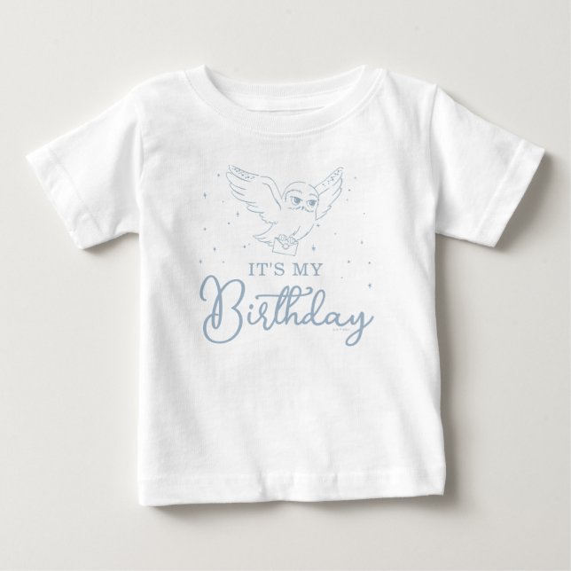 T-shirt Pour Bébé Harry Potter Hedwig Bleu Anniversaire Magique (Devant)