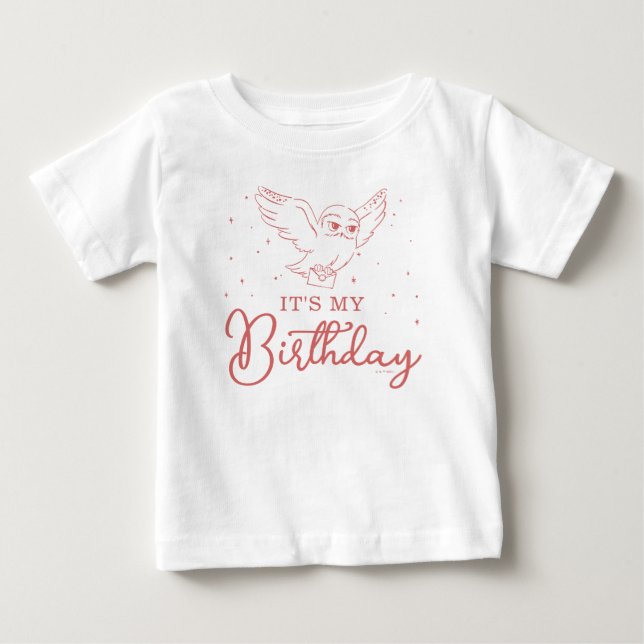 T-shirt Pour Bébé Harry Potter Hedwig Rose Magique Anniversaire (Devant)