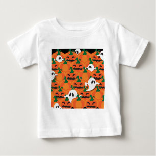 T-shirt Pour Bébé Haunted Halloween Citrouille Patch Ghosts