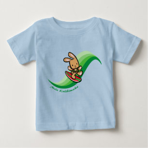 T-shirt Pour Bébé Hawaiian Surfing Bunny Holiday Green Cartoon Band