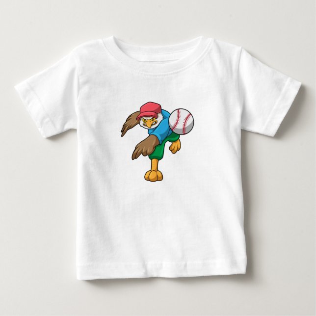 T-shirt Pour Bébé Hawk au baseball avec batte de baseball (Devant)