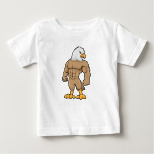 T-shirt Pour Bébé Hawk en Bodybuilder avec six pack