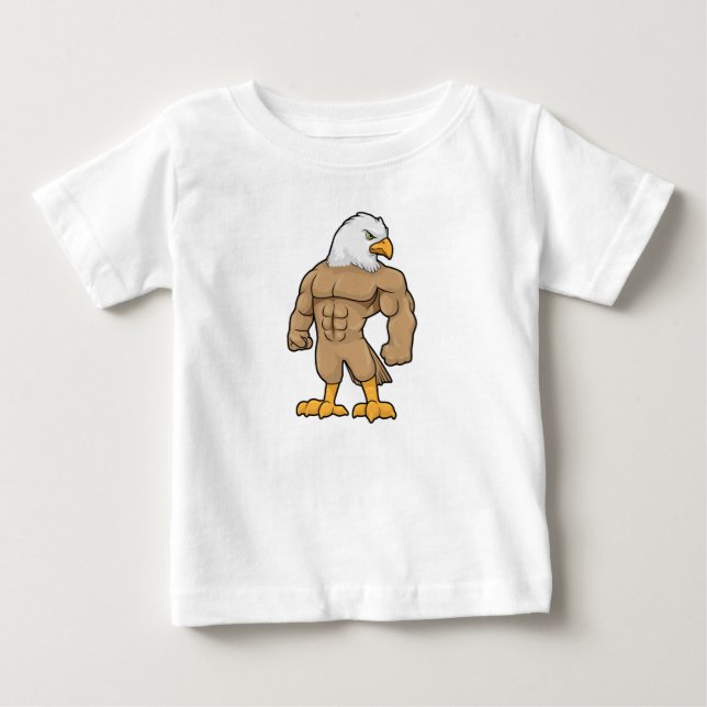 T-shirt Pour Bébé Hawk en Bodybuilder avec six pack (Devant)
