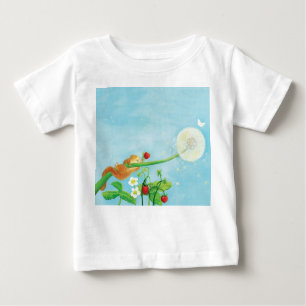 T-shirt Pour Bébé Hazel Dormouse, fraises sauvages et bouffée de pis