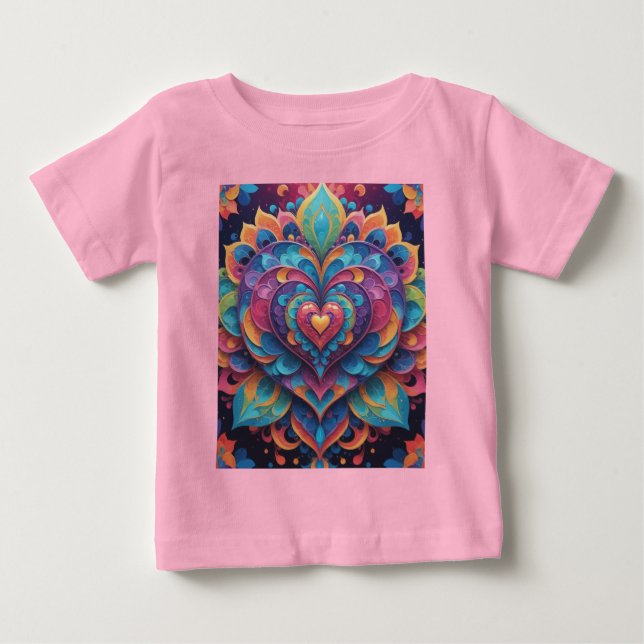 T-shirt Pour Bébé Heart Mandala (Devant)