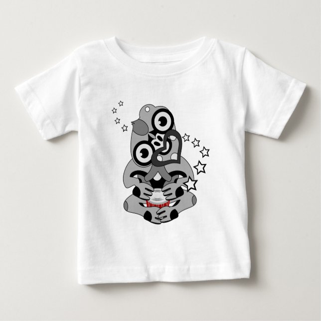 T-shirt Pour Bébé Hei Tiki Nouvelle-Zélande Drum Maori Design (Devant)