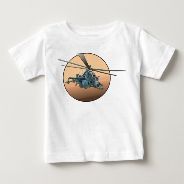 T-shirt Pour Bébé Hélicoptère de dessin (Devant)
