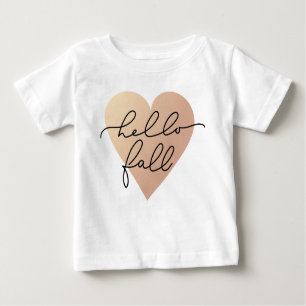 T-shirt Pour Bébé Hello Fall Love Heart