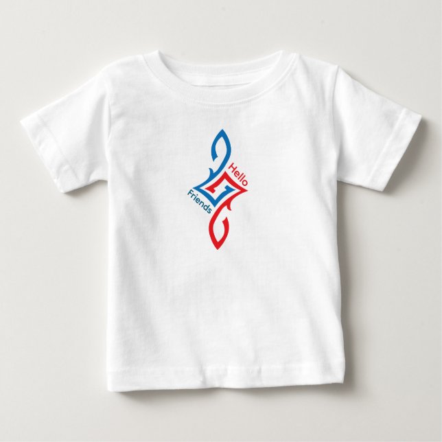 T-shirt Pour Bébé Hello Friends Simple Happy Greeting Design (Devant)