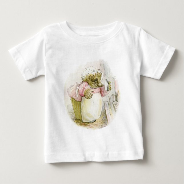 T-shirt Pour Bébé Hérisson avec Mme Tiggy-Bigorneau de fer (Devant)