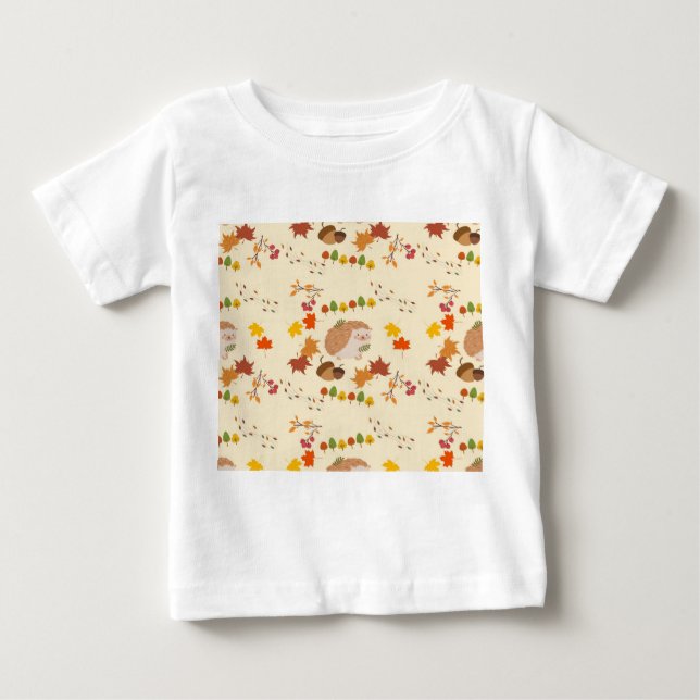 T-shirt Pour Bébé hérisson d'automne (Devant)