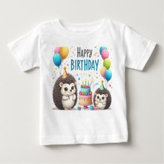 T-shirt Pour Bébé Hérisson générée Joyeux anniversaire